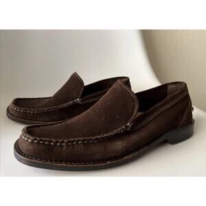 Kenneth Cole New York Mens 8D Suede Moccasin Driver Loafer Chocolate Brown